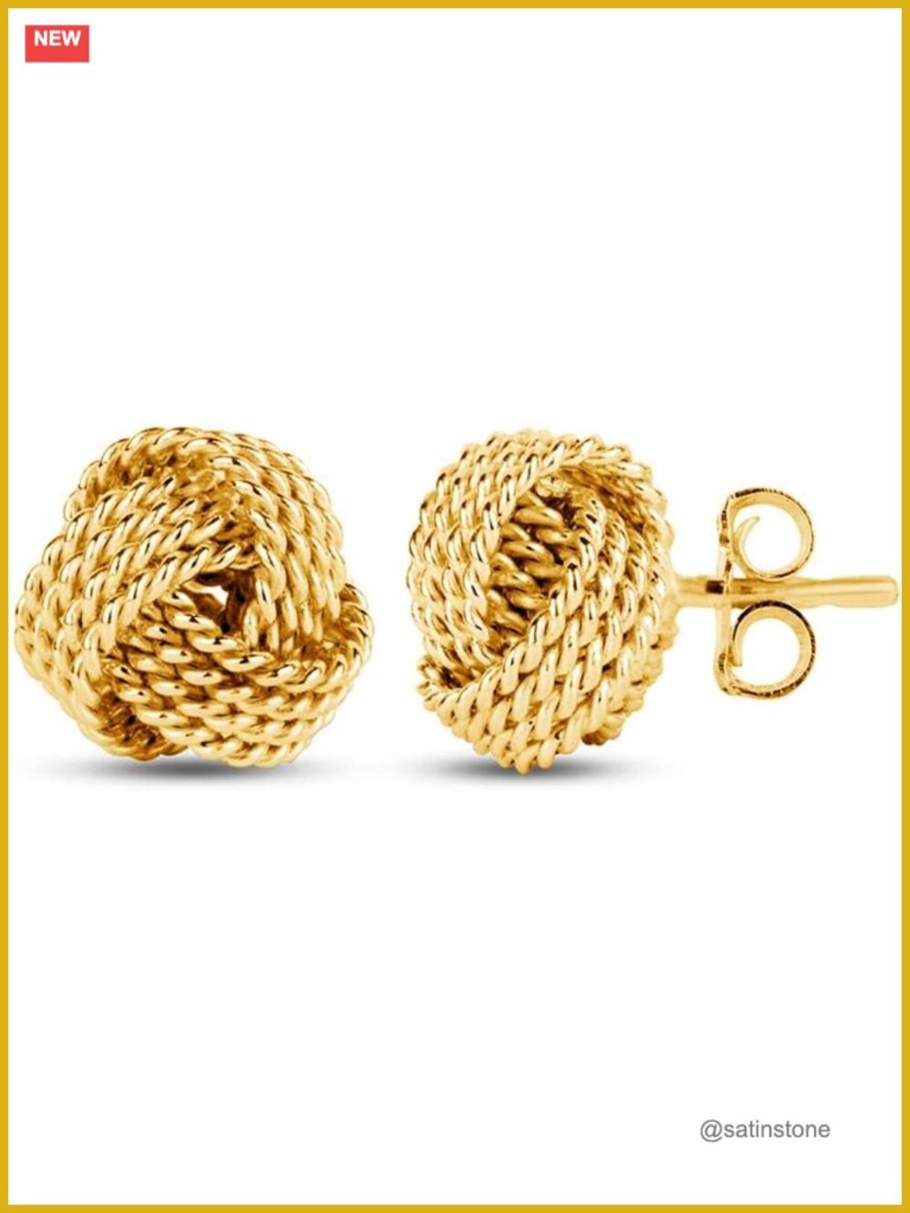Sterling Silver Love Knot Stud Earrings - Lightweight Italian Design